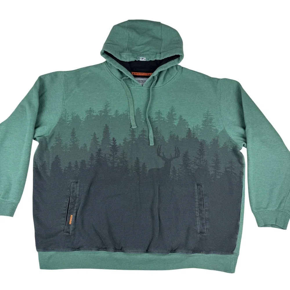 Legendary Outdoors Horizon Mens 2XL Forest Deer Graphic Hoodie Hooded Sweatshirt